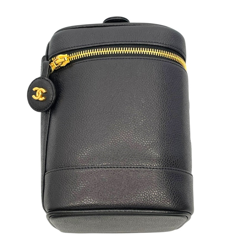 シャネル CHANEL ココマーク バニティバッグ A01998 ブラック キャビアスキン レディース ハンドバッグ