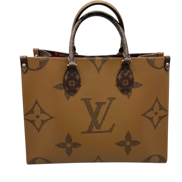 ルイ・ヴィトン LOUIS VUITTON オンザゴーMM M45321 ブラウン モノグラム・ジャイアントリバース レディース トートバッグ