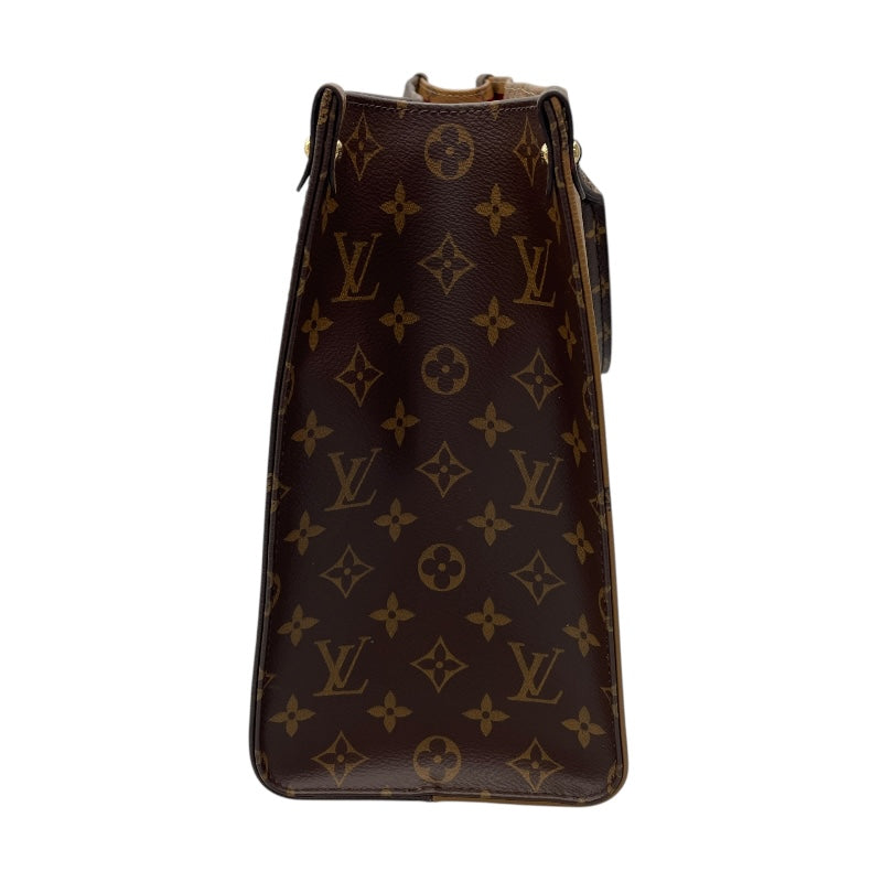 ルイ・ヴィトン LOUIS VUITTON オンザゴーMM M45321 ブラウン モノグラム・ジャイアントリバース レディース トートバッグ