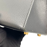 エルメス HERMES ケリー28 外縫い □A刻 ブラック×ゴールド金具 アルデンヌ レディース ハンドバッグ