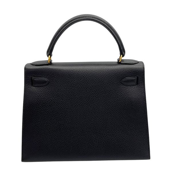エルメス HERMES ケリー28 外縫い □A刻 ブラック×ゴールド金具 アルデンヌ レディース ハンドバッグ