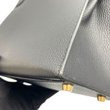 エルメス HERMES ケリー28 外縫い □A刻 ブラック×ゴールド金具 アルデンヌ レディース ハンドバッグ