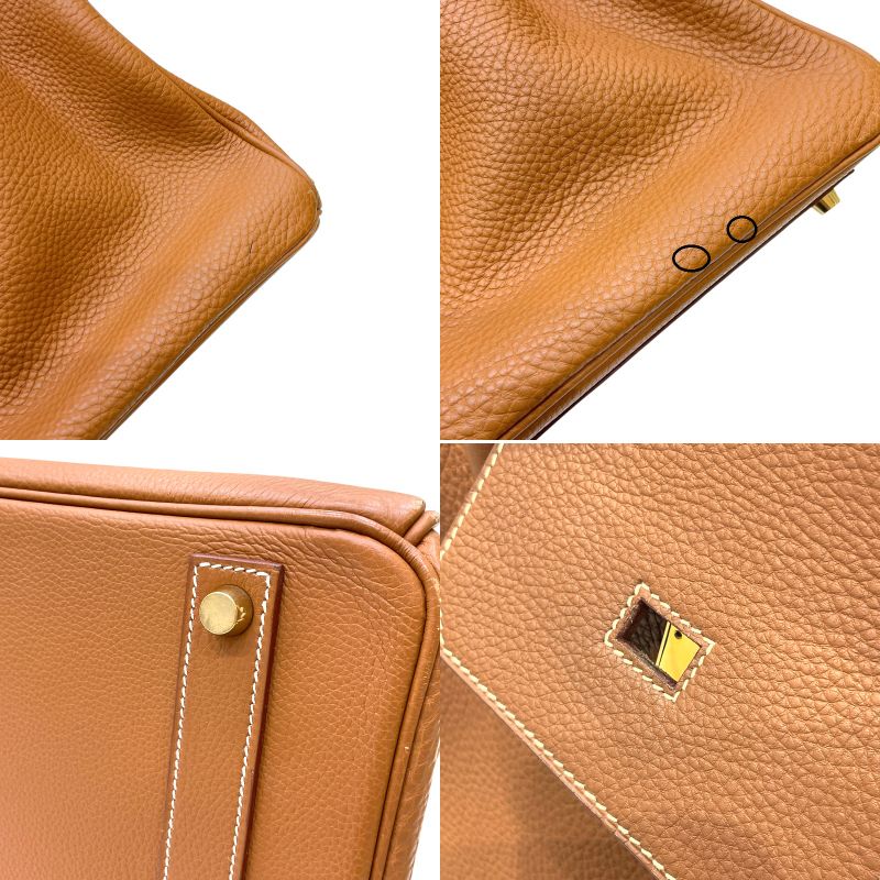 エルメス HERMES バーキン40 □C刻印 ゴールド GD金具 トゴ ユニセックス ハンドバッグ