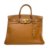 エルメス HERMES バーキン40 □C刻印 ゴールド GD金具 トゴ ユニセックス ハンドバッグ