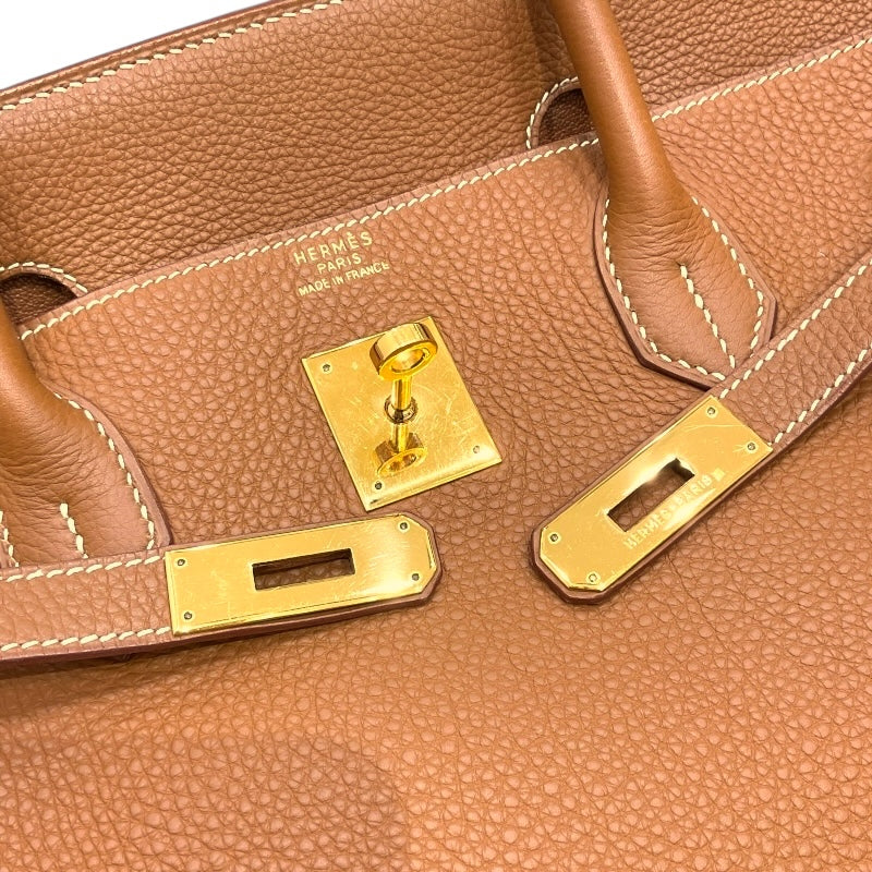 エルメス HERMES バーキン40 □C刻印 ゴールド GD金具 トゴ ユニセックス ハンドバッグ