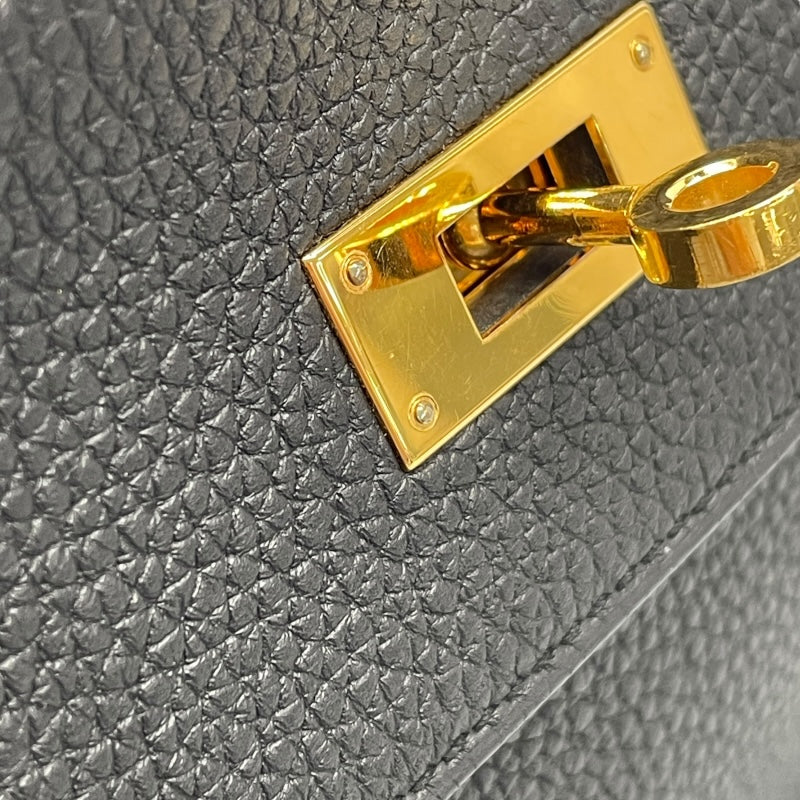 エルメス HERMES ケリー28 内縫い X刻印 ブラック/GD金具 トリヨン レディース ハンドバッグ