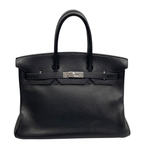 エルメス HERMES バーキン35 □G刻 ブラック×シルバー金具 トゴ レディース ハンドバッグ