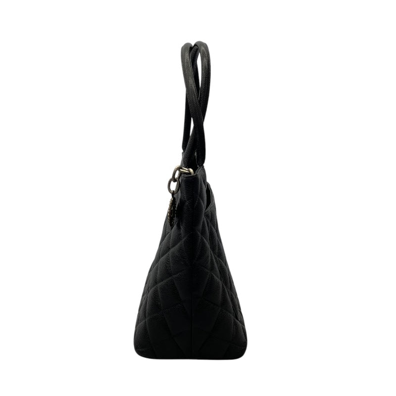 シャネル CHANEL 復刻トート A01804 ブラック シルバ-金具 キャビアスキン レディース トートバッグ