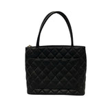 シャネル CHANEL 復刻トート A01804 ブラック シルバ-金具 キャビアスキン レディース トートバッグ