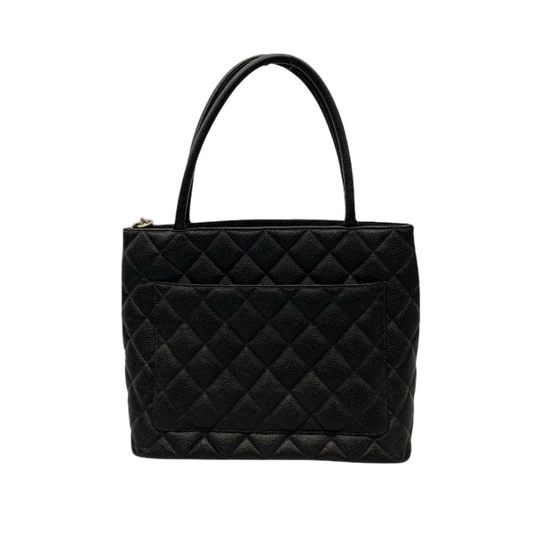 シャネル CHANEL 復刻トート A01804 ブラック シルバ-金具 キャビアスキン レディース トートバッグ