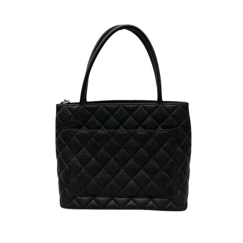 シャネル CHANEL 復刻トート A01804 ブラック シルバ-金具 キャビアスキン レディース トートバッグ