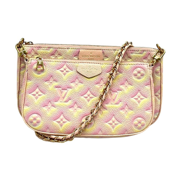 ルイ・ヴィトン LOUIS VUITTON ミュルティ・ポシェット・アクセソワール M46093 ピンク モノグラム・アンプラント レディース ショルダーバッグ