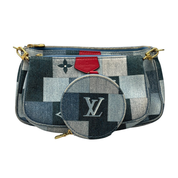 ルイ・ヴィトン LOUIS VUITTON ミュルティ・ポシェット・アクセソワ―ル M44990 ブルー モノグラム・デニム レディース ショルダーバッグ