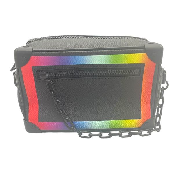 ルイ・ヴィトン LOUIS VUITTON ミニ ソフトトランク M30351 ブラック×マルチ タイガーレザー メンズ ショルダーバッグ