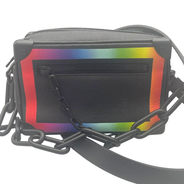 ルイ・ヴィトン LOUIS VUITTON ミニ ソフトトランク M30351 ブラック×マルチ タイガーレザー メンズ ショルダーバッグ