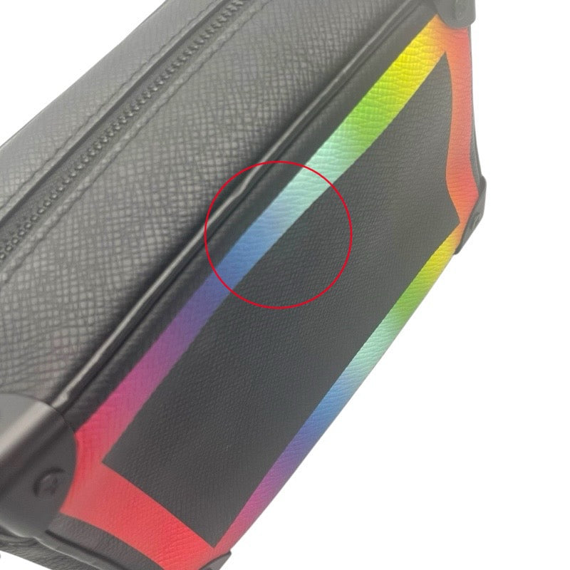 ルイ・ヴィトン LOUIS VUITTON ミニ ソフトトランク M30351 ブラック×マルチ タイガーレザー メンズ ショルダーバッグ