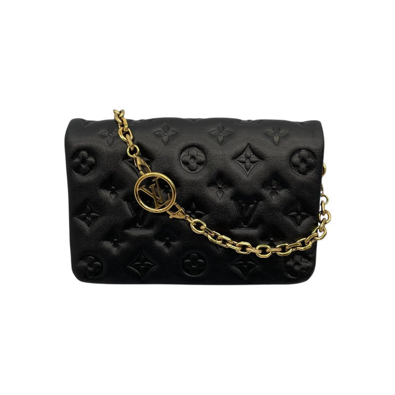 ルイ・ヴィトン LOUIS VUITTON ポシェットクッサン M82116 ブラック モノグラム/ラムレザー レディース ショルダーバッグ