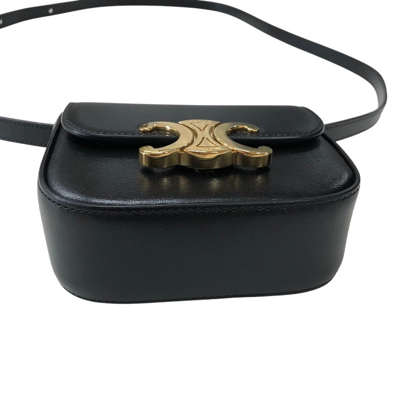 セリーヌ CELINE ミニクロード トリオンフ ショルダーバッグ バッグ 10I513 ブラック ゴールド金具 シャイニーカーフ レディース ショルダーバッグ