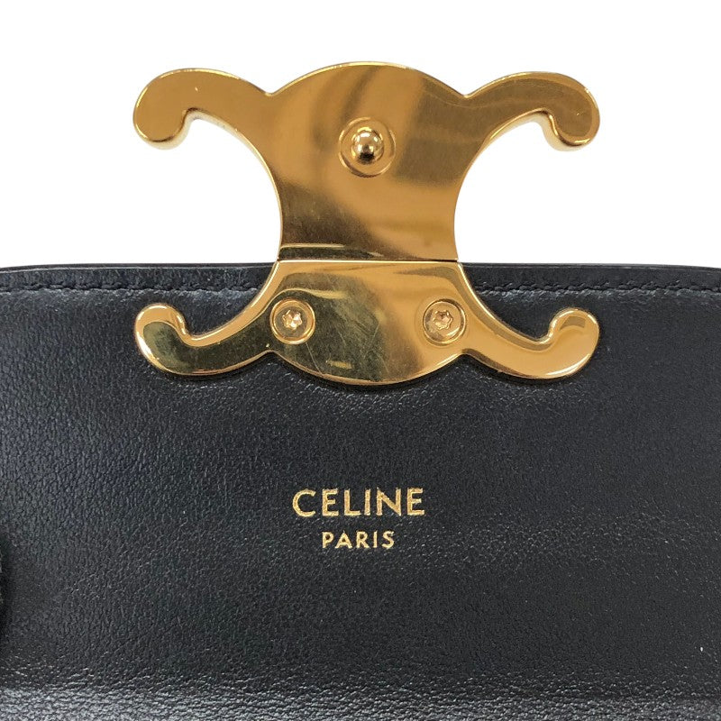 セリーヌ CELINE ミニクロード トリオンフ ショルダーバッグ バッグ 10I513 ブラック ゴールド金具 シャイニーカーフ レディース ショルダーバッグ