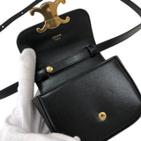 セリーヌ CELINE ミニクロード トリオンフ ショルダーバッグ バッグ 10I513 ブラック ゴールド金具 シャイニーカーフ レディース ショルダーバッグ