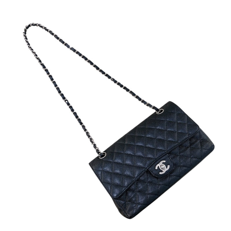 シャネル CHANEL マトラッセ25  A01112 ブラック シルバー金具 キャビアスキン レディース ショルダーバッグ
