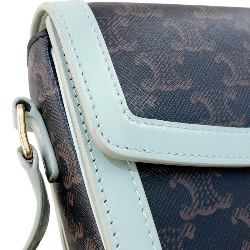 セリーヌ CELINE ティーントリオンフバッグ 188882 グリーン トリオンフキャンバス/カーフ レディース ショルダーバッグ