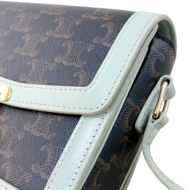 セリーヌ CELINE ティーントリオンフバッグ 188882 グリーン トリオンフキャンバス/カーフ レディース ショルダーバッグ