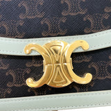 セリーヌ CELINE ティーントリオンフバッグ 188882 グリーン トリオンフキャンバス/カーフ レディース ショルダーバッグ