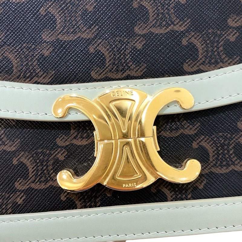 セリーヌ CELINE ティーントリオンフバッグ 188882 グリーン トリオンフキャンバス/カーフ レディース ショルダーバッグ