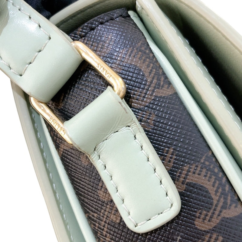 セリーヌ CELINE ティーントリオンフバッグ 188882 グリーン トリオンフキャンバス/カーフ レディース ショルダーバッグ