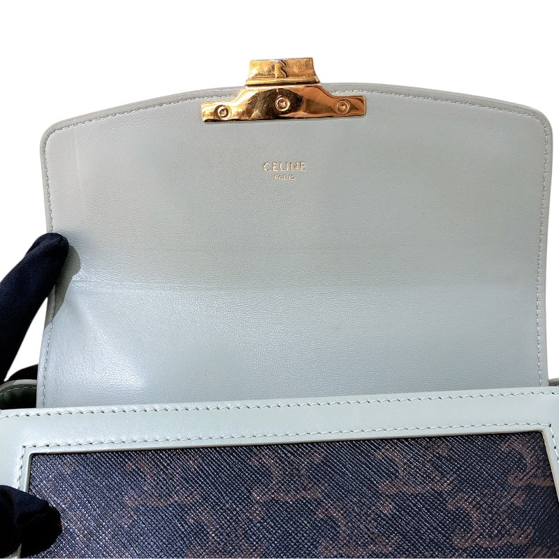 セリーヌ CELINE ティーントリオンフバッグ 188882 グリーン トリオンフキャンバス/カーフ レディース ショルダーバッグ