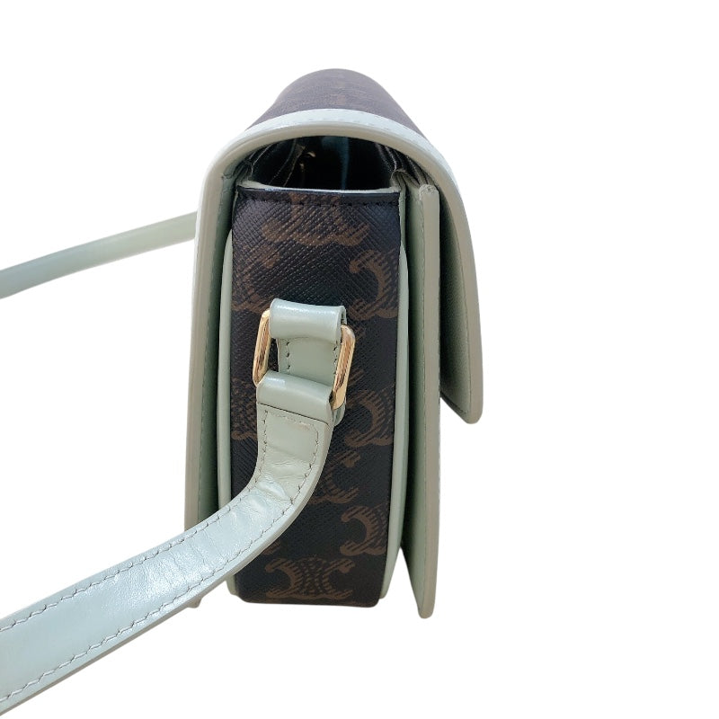 セリーヌ CELINE ティーントリオンフバッグ 188882 グリーン トリオンフキャンバス/カーフ レディース ショルダーバッグ