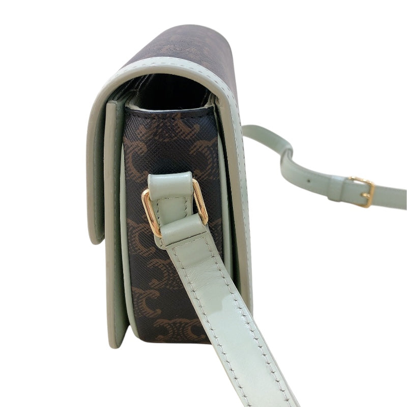 セリーヌ CELINE ティーントリオンフバッグ 188882 グリーン トリオンフキャンバス/カーフ レディース ショルダーバッグ