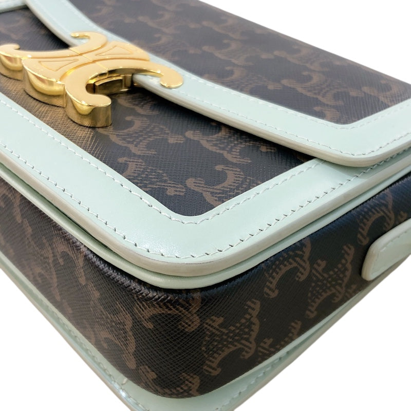 セリーヌ CELINE ティーントリオンフバッグ 188882 グリーン トリオンフキャンバス/カーフ レディース ショルダーバッグ