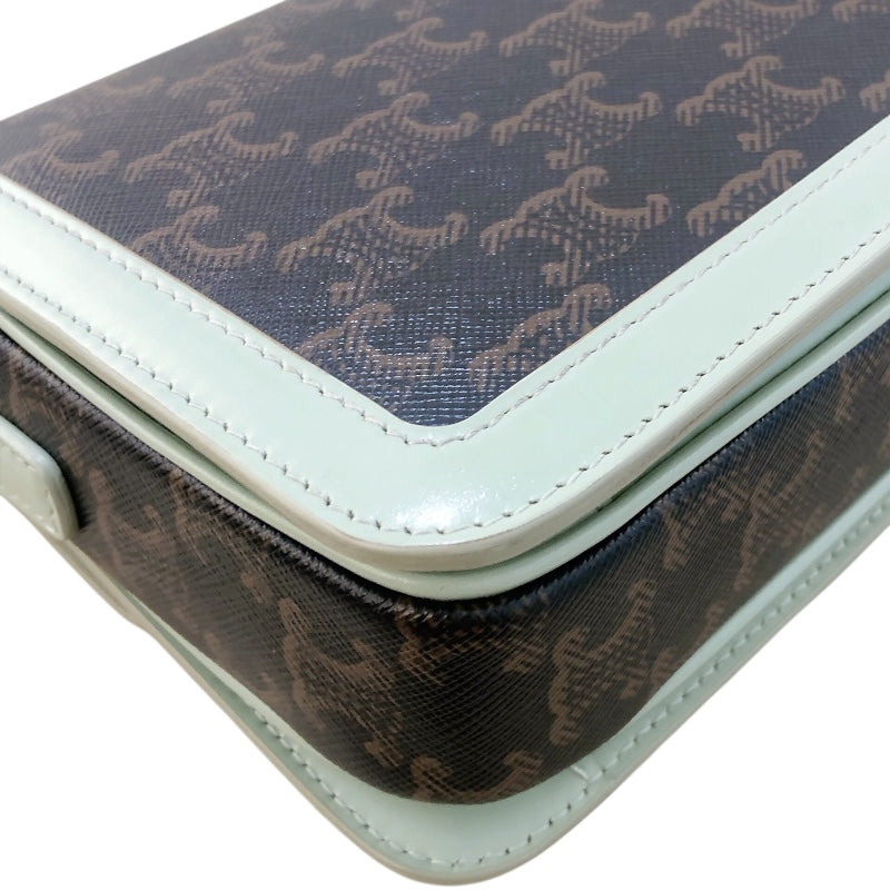 セリーヌ CELINE ティーントリオンフバッグ 188882 グリーン トリオンフキャンバス/カーフ レディース ショルダーバッグ