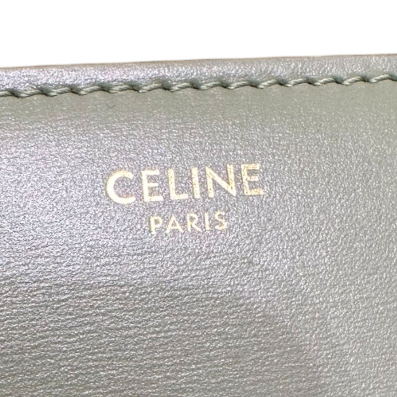 セリーヌ CELINE クラシック トリオンフショルダーバッグ 187363 グリーン カーフスキン レディース ショルダーバッグ