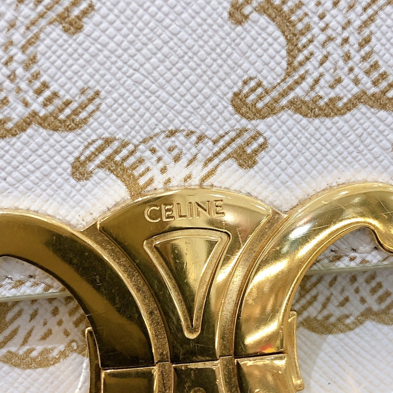 セリーヌ CELINE ショルダーバッグ クロード ホワイト トリオンフキャンバス/カーフ レディース ショルダーバッグ