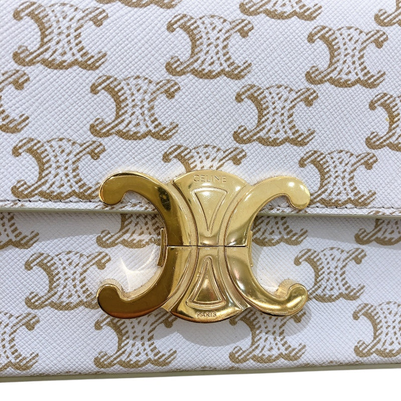 セリーヌ CELINE ショルダーバッグ クロード ホワイト トリオンフキャンバス/カーフ レディース ショルダーバッグ