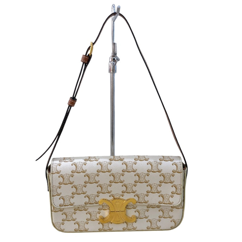 セリーヌ CELINE ショルダーバッグ クロード ホワイト トリオンフキャンバス/カーフ レディース ショルダーバッグ