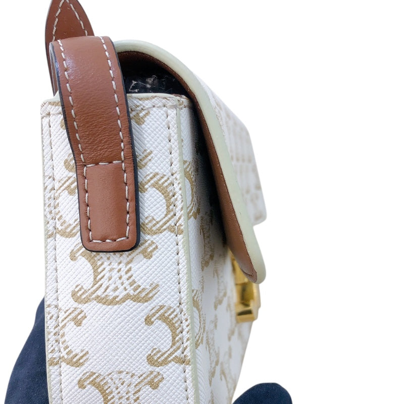 セリーヌ CELINE ショルダーバッグ クロード ホワイト トリオンフキャンバス/カーフ レディース ショルダーバッグ