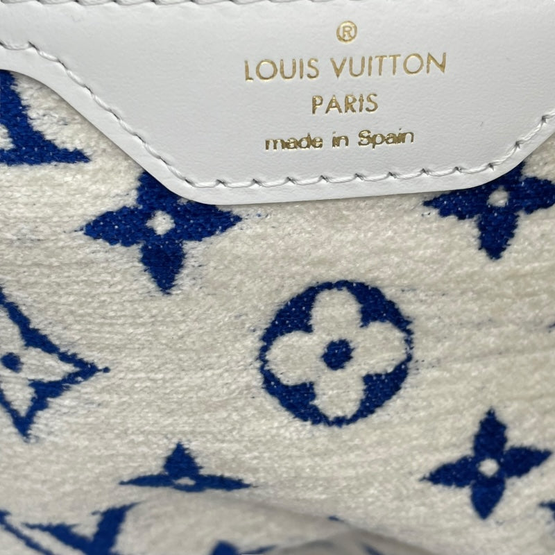 ルイ・ヴィトン LOUIS VUITTON ネヴァーフルMM M46220 ブルー ジャガードベルベット レディース トートバッグ