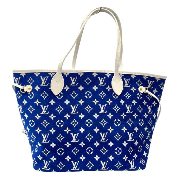 ルイ・ヴィトン LOUIS VUITTON ネヴァーフルMM M46220 ブルー ジャガードベルベット レディース トートバッグ