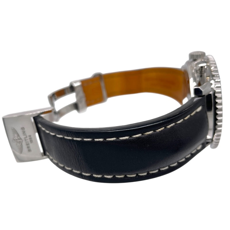 ブライトリング BREITLING ナビタイマー01 46 AB012721 ブラック×シルバー SS/レザーベルト メンズ 腕時計
