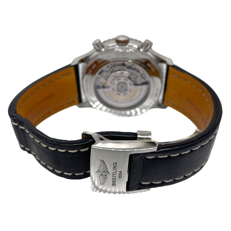 ブライトリング BREITLING ナビタイマー01 46 AB012721 ブラック×シルバー SS/レザーベルト メンズ 腕時計