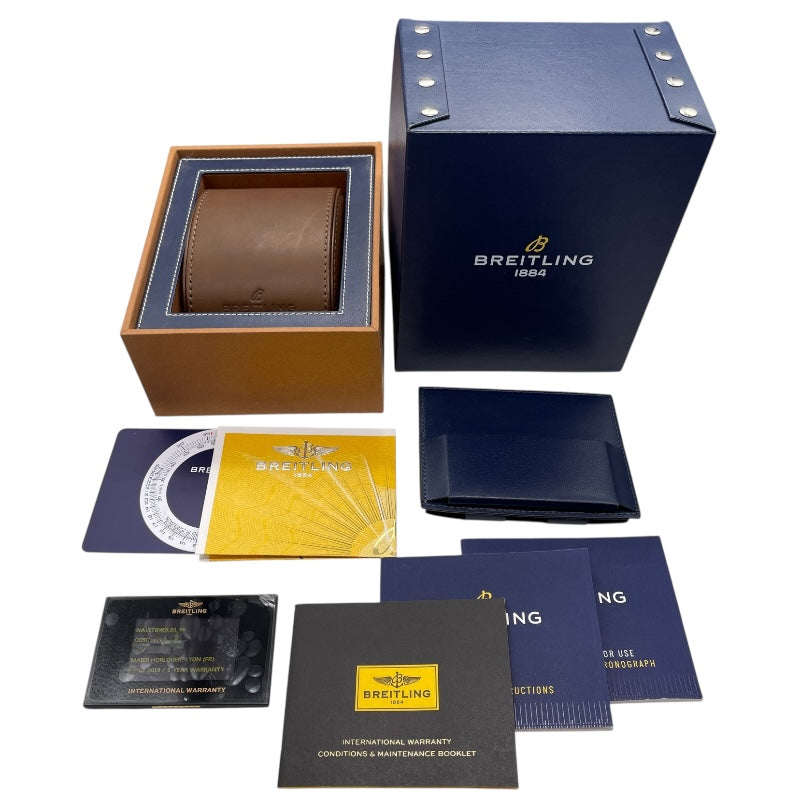 ブライトリング BREITLING ナビタイマー01 46 AB012721 ブラック×シルバー SS/レザーベルト メンズ 腕時計