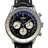 ブライトリング BREITLING ナビタイマー01 46 AB012721 ブラック×シルバー SS/レザーベルト メンズ 腕時計