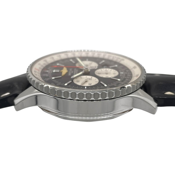 ブライトリング BREITLING ナビタイマー01 46 AB012721 ブラック×シルバー SS/レザーベルト メンズ 腕時計