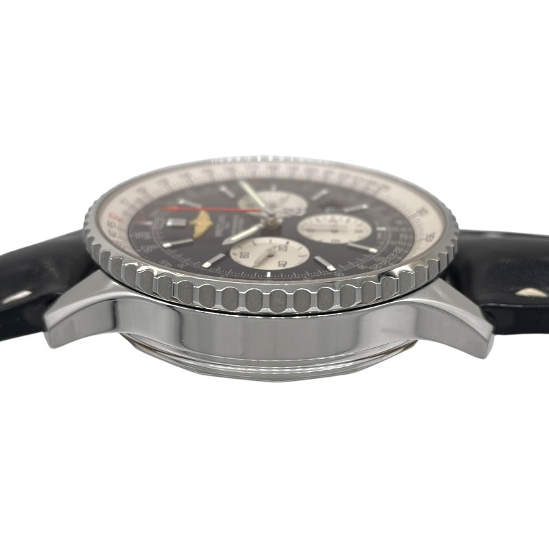 ブライトリング BREITLING ナビタイマー01 46 AB012721 ブラック×シルバー SS/レザーベルト メンズ 腕時計
