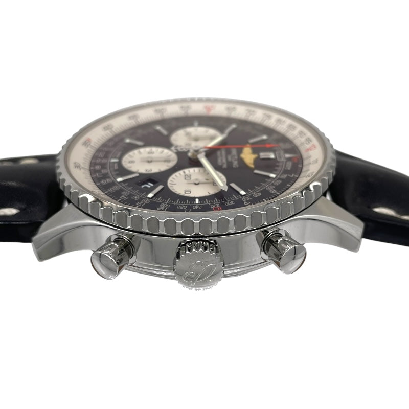 ブライトリング BREITLING ナビタイマー01 46 AB012721 ブラック×シルバー SS/レザーベルト メンズ 腕時計