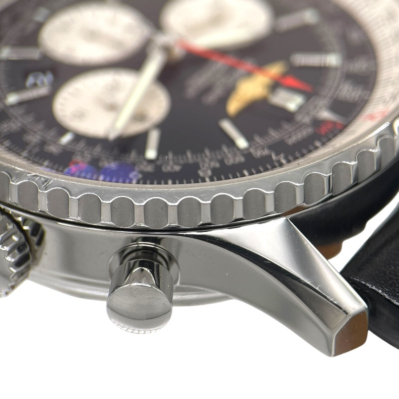 ブライトリング BREITLING ナビタイマー01 46 AB012721 ブラック×シルバー SS/レザーベルト メンズ 腕時計